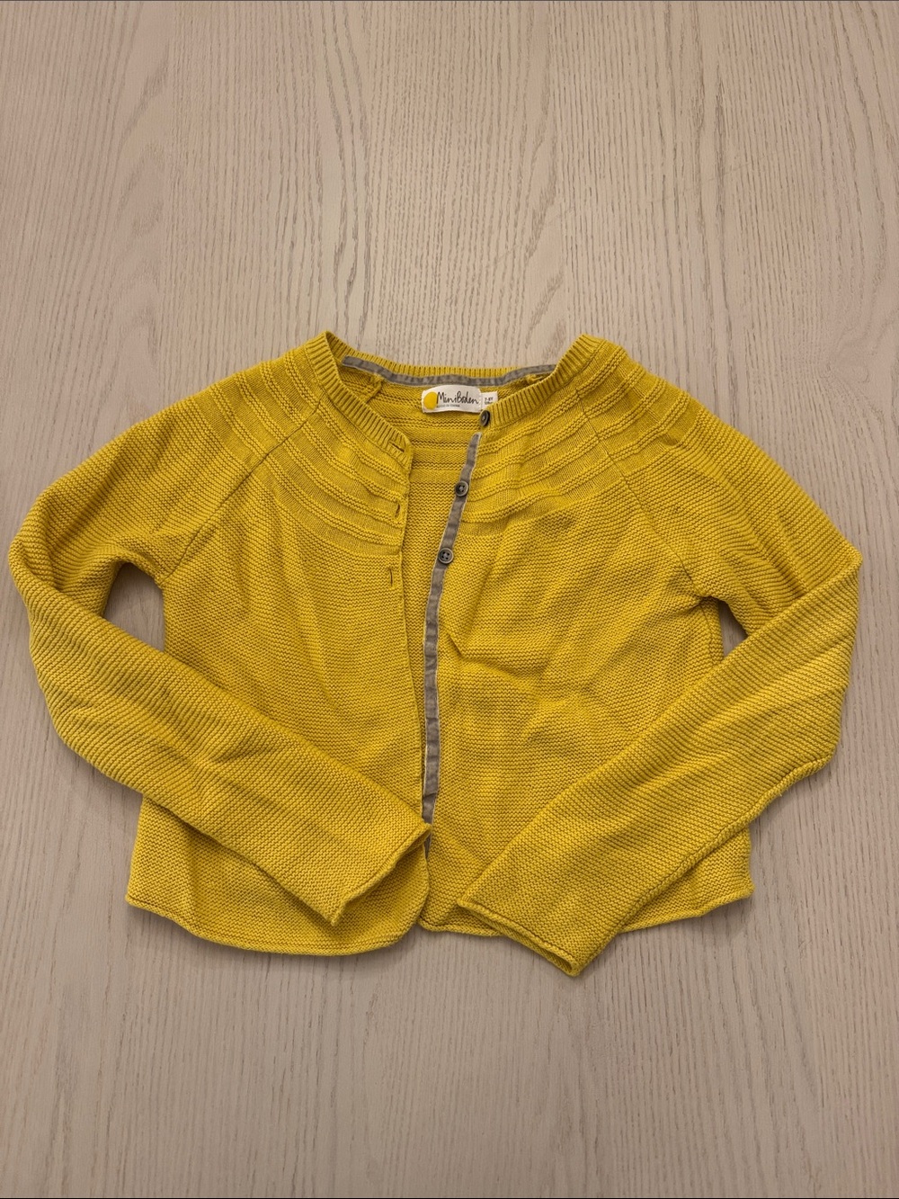 Mini Boden Mustard Yellow Knit Cardigan